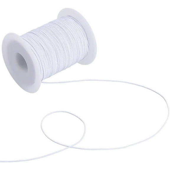 1 Roll 109 Yards/100M White Polyester Cords Elastic String Cord Bulk 1mm Wax Beading Sewing Threads Strings with Spool for Jewelry Making Bracelets Necklaces DIY Crafts Supplies
