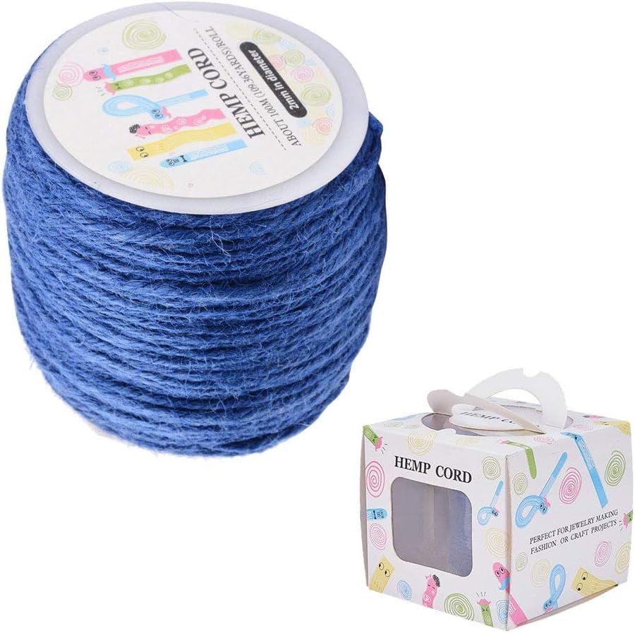 1 Roll 109 Yards Colored Jute Twine Arts and Crafts Hemp Cord 2mm Packing String Rope