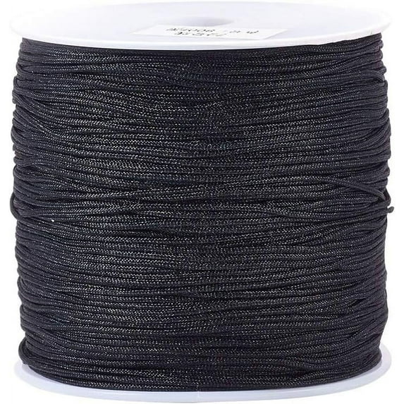 1 Roll 109 Yards Nylon Jewelry Thread Cord 0.8mm Chinese Knotting Beading Cord for DIY Jewellery Making Macrame Kumihimo Shamballa Bracelet - Black for making