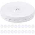 thumbnail image 1 of 1 Roll 10M Elastic Band with 20 Pcs Resin Buttons Stretch Sewing Cord with Button Hole White, 1 of 7