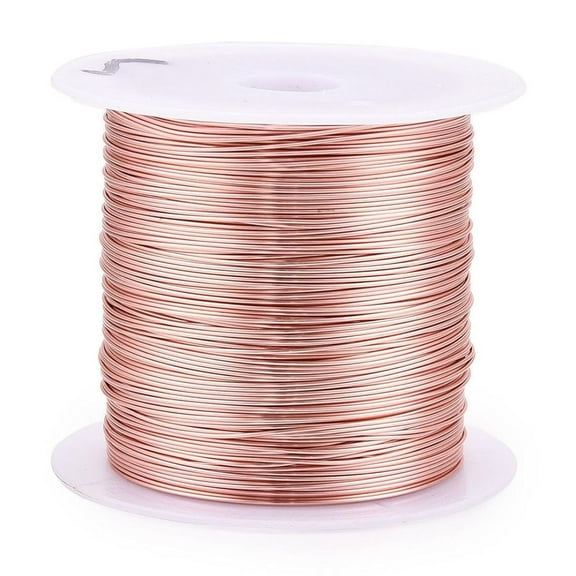 1 Roll 124.67 Feet(38m) 0.4mm 26 Gauge Copper Craft Wire Copper Beading Wire Long-Lasting Plated Rose Gold Stringing Materials for DIY Bracelets Beading Jewelry Making and Crafts Making DIY