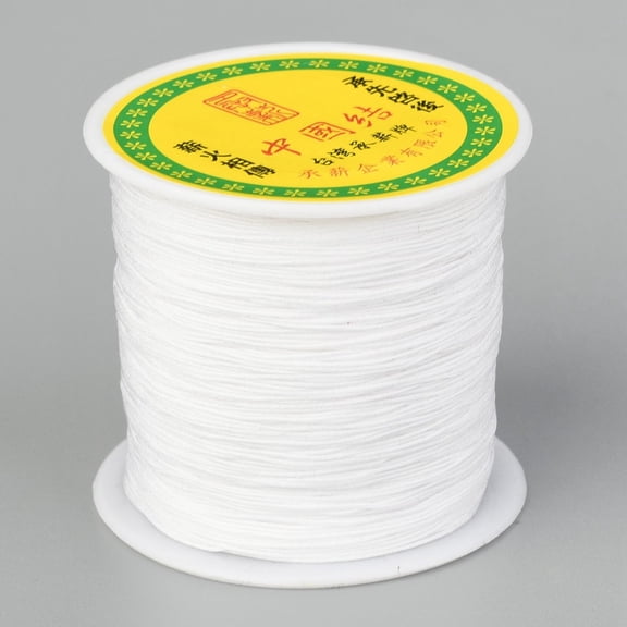 1 Roll 150 Yards Nylon Jewelry Thread Cord 0.5mm Chinese Knotting Beading Cord Jewellery Making Macrame Kumihimo Shamballa Bracelet - White