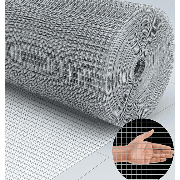 1 Roll 16"x25 ft Hardware Cloth, 1/2 in. 19 Gauge Galvanized Welded Wire Roll for Garden and Poultry Fencing