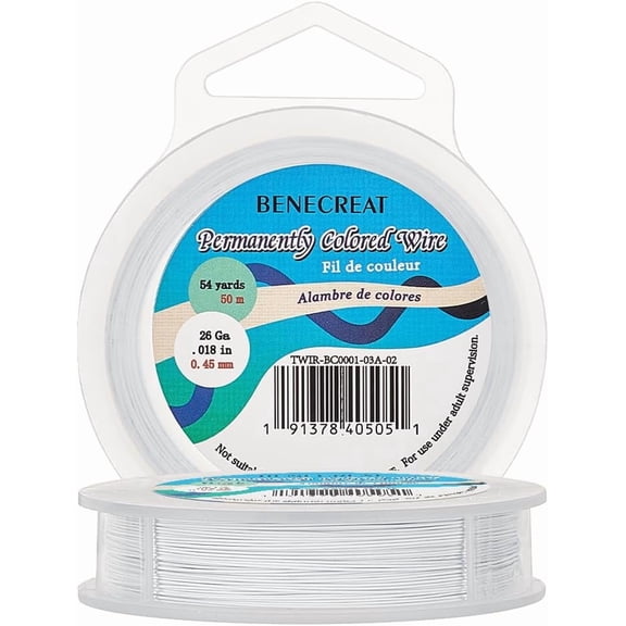 1 Roll 165-Feet 25Gague (0.46mm) White Tiger Tail Beading Wire 7-Strand Nylon Coated Stainless Steel Wire for Necklace Bracelet Beading Craft Work for diy White