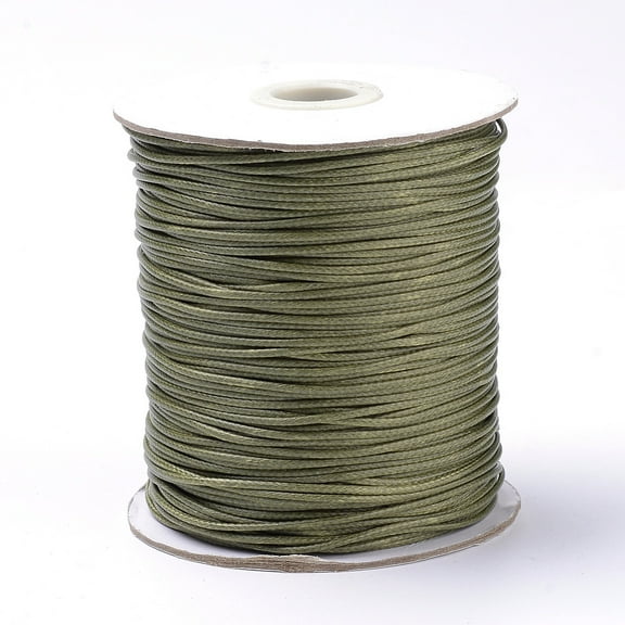 1 Roll 174.97 Yards(160m) 1mm Korean Waxed Polyester Cords Dark Olive Green Stringing Materials for DIY Bracelets Necklace Beading Jewelry Making
