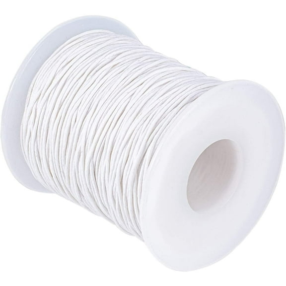 1 Roll 1mm 100 Yards Waxed Cotton Cord Thread Beading String for Jewelry Making Crafting Beading Macrame White