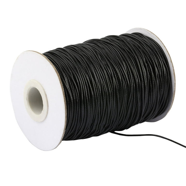 1 Roll 1mm 160 Meters Waxed Polyester Hand Knitting Cord String Beading  Thread (Black)
