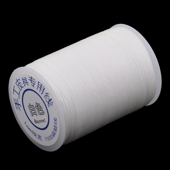 1 Roll 1mm White ed Braided Polyester Flat Thread for Leather Crafts Hand Sewing 60m
