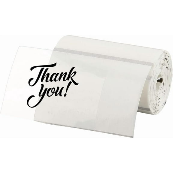 1 Roll 200pcs PET Adhesive Stickers Self-Adhesive Thermal Printer Labels for Gift Wrapping DIY Logo Design White 50x72x0.1mm