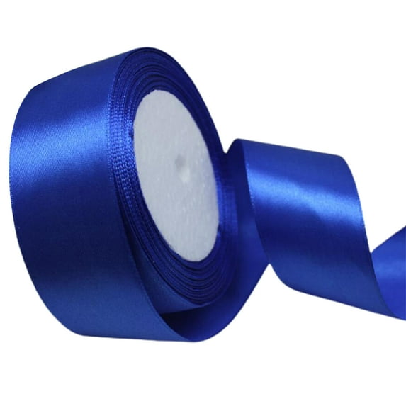 1 Roll 22m 4cm Wide Satin Wedding Ribbon Roll Gift Wrapping Bouquets Bow Making Decoration Home Decor -Royal Blue