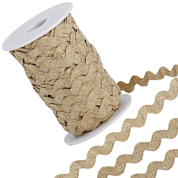 1 Roll 25 Yards RIC Rac Trim Ribbon Rick Rack 1/4 inch(8mm) Wave Sewing Bending Fringe Trim Woven Fabric for Sewing Flower Making
