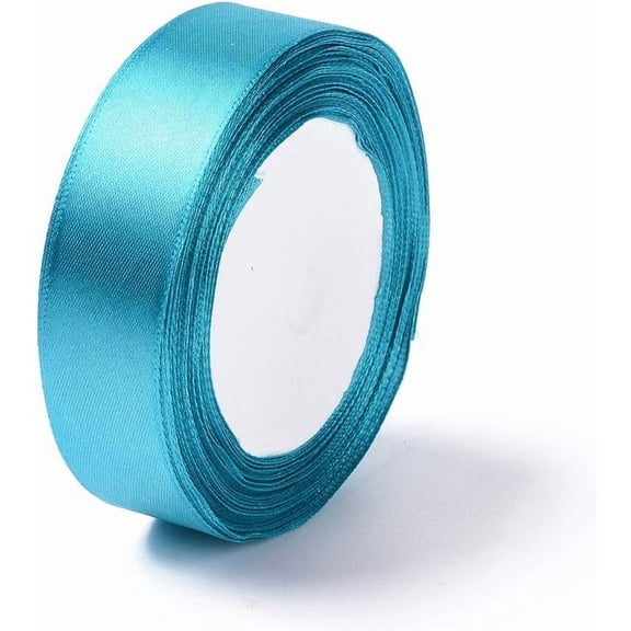 1 Roll 25 Yards Satin Ribbon Deep Sky Blue Ribbon DIY Making Materia for Crafts Flower Bouquets Wedding Shower Home DIY Decor 1 inch(25mm) Wide Blue