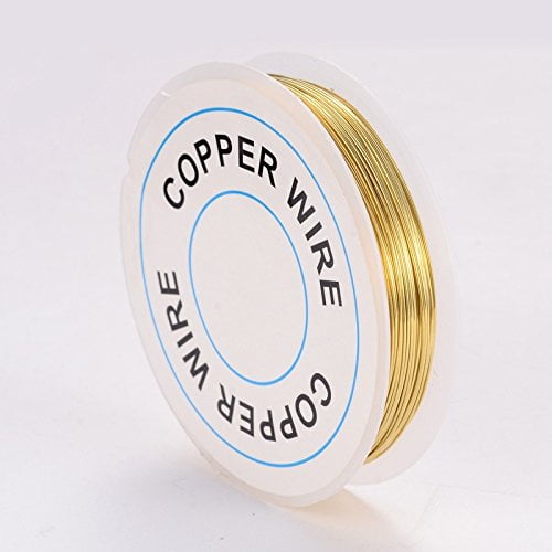 1 Roll 26.24 Feet(8m) 0.5mm Round Copper Jewelry Wire Gold Stringing Materials for DIY Bracelets Necklace Beading Jewelry Making and Crafts 24 Gauge Gold