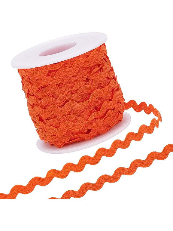 1 Roll 27yd/25m RIC Rac Trim Ribbon Wave Sewing Bending Fringe Trim 5mm/0.2 inch for Sewing Flower Making Wedding Party Lace Ribbon Craft (Orange) for DIY