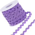 thumbnail image 1 of 1 Roll 27yd/25m RIC Rac Trim Ribbon Wave Sewing Bending Fringe Trim for Sewing Flower Making Wedding Party Lace Ribbon Craft Purple, 1 of 9