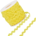 thumbnail image 1 of 1 Roll 27yd RIC Rac Trim Ribbon Wave Sewing Bending Fringe Trim for Sewing Flower Making Wedding Party Lace Ribbon Craft Yellow, 1 of 5