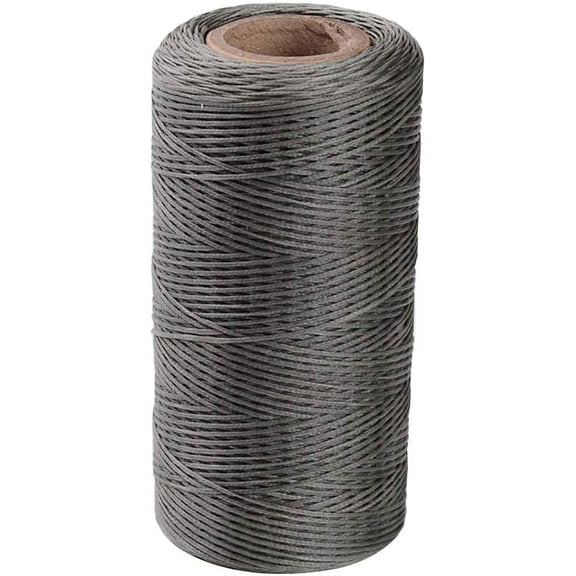 1 Roll About 280 Yards Flat Waxed Polyester Cord 1mm Leather Sewing Thread Rattail Beading String for DIY Jewelry Making Kumihimo Shamballa Friendship Bracelet Weaving - Gray