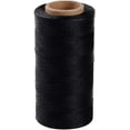 thumbnail image 1 of 1 Roll About 280 Yards Flat Waxed Polyester Cord 1mm Leather Sewing Thread Rattail Beading String for DIY Jewelry Making Kumihimo Shamballa Friendship Bracelet Weaving - Black, 1 of 7