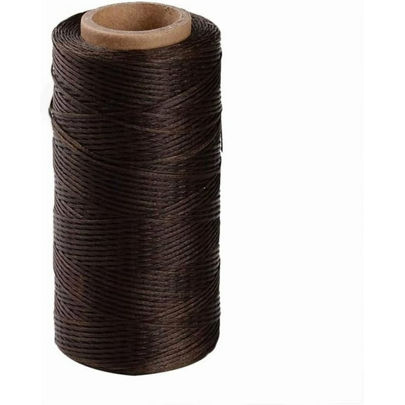 1 Roll 280 Yards Flat Waxed Polyester Cord 1mm Leather Sewing Thread Rattail Beading String for Jewelry Making Kumihimo Shamballa Friendship Bracelet Weaving - Coconut Brown
