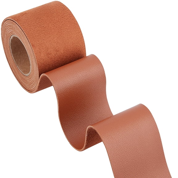1 Roll 2M PVC Imitation Leather Ribbons for Clothes Bag Making Sienna 50mm about 2.19 Yards(2m)/Roll