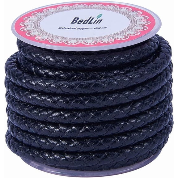 1 Roll 3.5 Meters Round Bolo Real Leather Cord 6mm Genuine Cowhide Leather Rope DIY Craft String