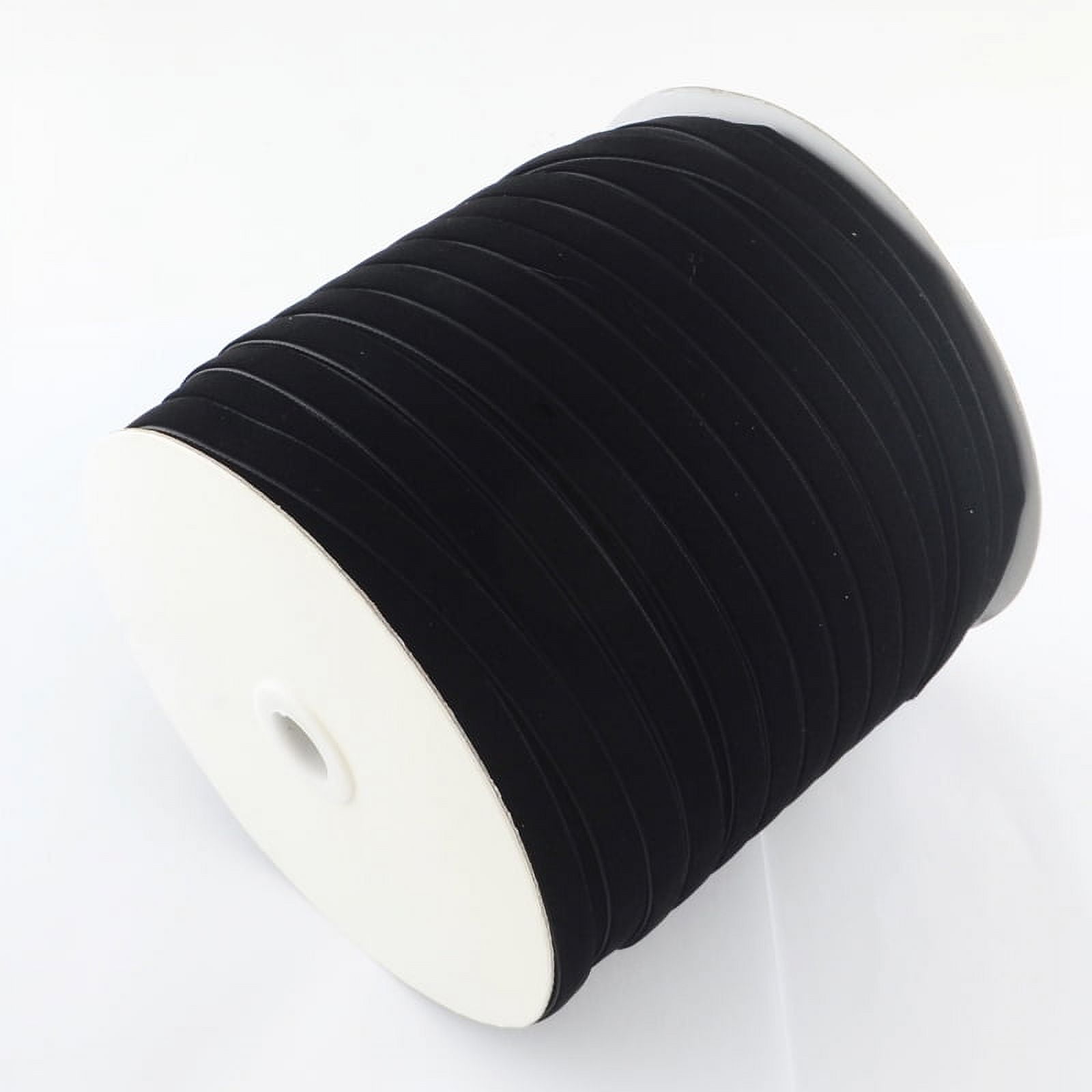 1 Roll 3/8 inch Single Face Velvet Ribbon Black 3/8 inch(9.5mm) about 200yards/roll(182.88m/roll)