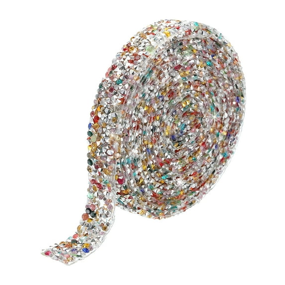 1 Roll 3 Yards Self Adhesive Crystal Rhinestone Diamond Ribbon for Arts & Crafts Project Mixed Colors