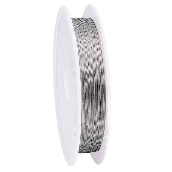 1 Roll 304 Stainless Steel Wires Round Stainless Steel Color 0.46mm about 65.62 Feet(20m)/Roll