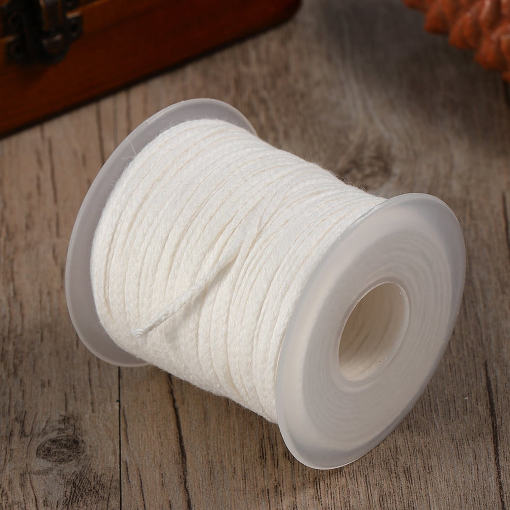 1 Roll 30M Long Candle Wick Cotton Thread Pure Cotton Candle Wick Rope Eco-friendly Candle Wick Spool Smokeless Wick Candle Wick Spool for Candle DIY and Candle Making Extra White
