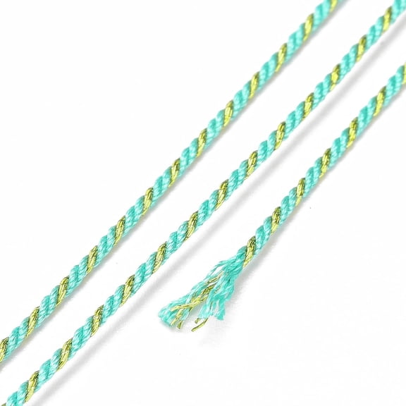 1 Roll 32.81 Yards(30m) 1mm Polycotton Filigree Cord Bead Thread Polycotton Filigree Cord Rope with Plastic Reel Stringing Materials for DIY Bracelets Necklace Jewelry Making and Crafts Blue