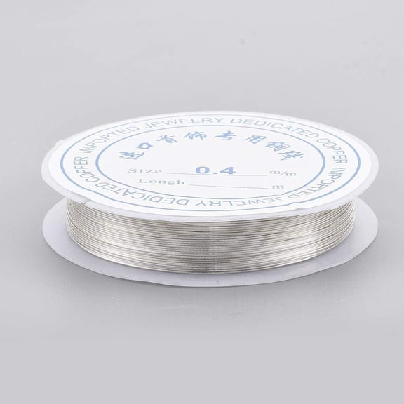 1 Roll 32 Ft 0.4 Mm 26 Gauge Silver Round Copper Jewelry Wire Metal Craft Beaded Wire Jewelry Making Copper Wire Carving Armature Jewelry Making Garden Cord Craft Making