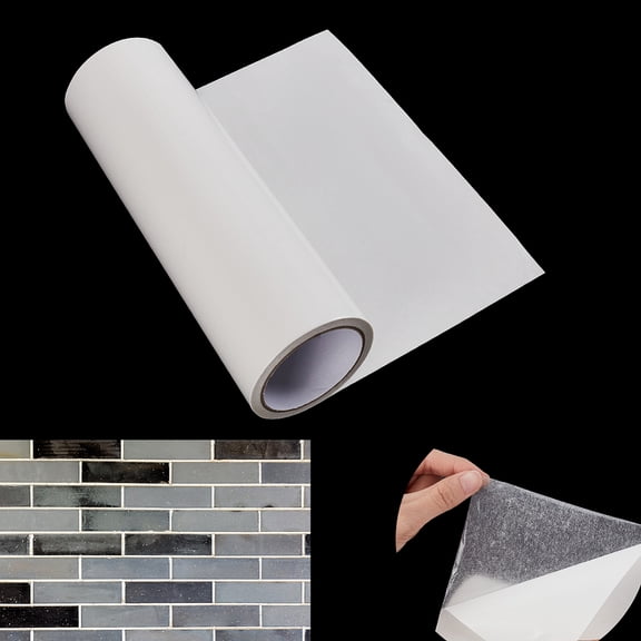 1 Roll 393x11.8 Inch Adhesive Tile Setting Mat Double Sided Tape Sheet Peel Tape and Stick White Removable Mounting Tape Multipurpose