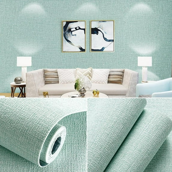 1 Roll 3D Wall Panel Linen Texture Self Adhesive Peel and Stick Waterproof Wallpaper Wall Sticker,Suitable for Living Room and Bedroom Wall Decoration 19.7x110.2Inch