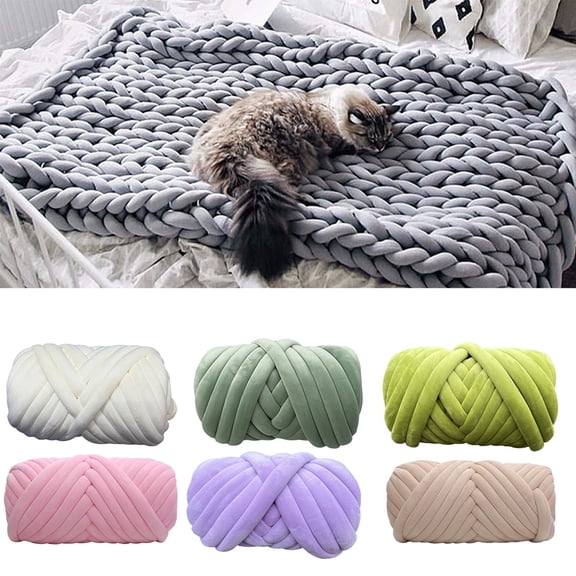 1 Roll 3cm Thickened Yarn for Knitting Crochet Polyester Yarn Knitting T-Shirt for DIY Craft Handmade Velvet Coarse Wool Thread Scarf Thread