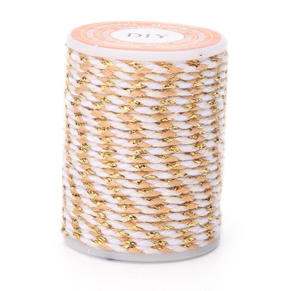 1 Roll 4.3 Yards 1.5mm 4-Ply Polycotton Cord Bead Thread 4-Ply Polycotton Cord Handmade Macrame Cotton Rope Stringing Materials Bracelets