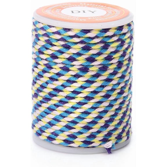 1 Roll 4.3 Yards(4m) 1.5mm 4-Ply Polycotton Cord Bead Thread 4-Ply Polycotton Cord Handmade Macrame Cotton Rope Stringing Materials for DIY Bracelets Necklace Beading Jewelry Making and Crafts DIY