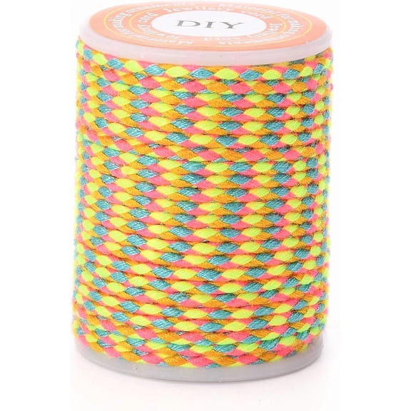 1 Roll 4.3 yards(4m) 1.5mm 4-Ply Polycotton Cord Bead Thread 4-Ply Polycotton Cord Handmade Macrame Cotton Rope Stringing Materials for Bracelets Necklace Beading Jewelry Making and Crafts Yellow DIY