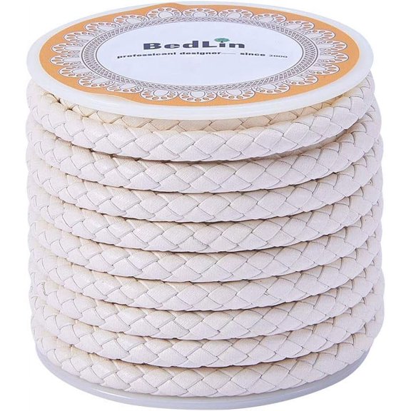 1 Roll 4 Yards Round Bolo Real Leather Cord 5mm Genuine Cowhide Leather Rope DIY Craft String