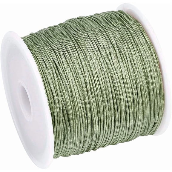 1 Roll 49 Yards Nylon Jewelry Thread Cord 0.8mm Shiny Silky Rattail Cord Chinese Knotting Beading Cord for DIY Jewellery Making Macrame Kumihimo Shamball - Dark Sea Green