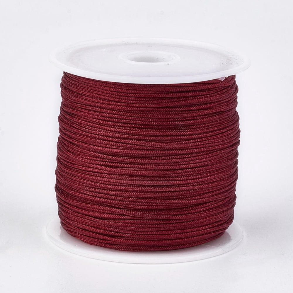 Red Shiny Thread 1 Roll 49 Yards Nylon Jewelry Thread Cord 0.8mm Shiny Silky Rattail ...