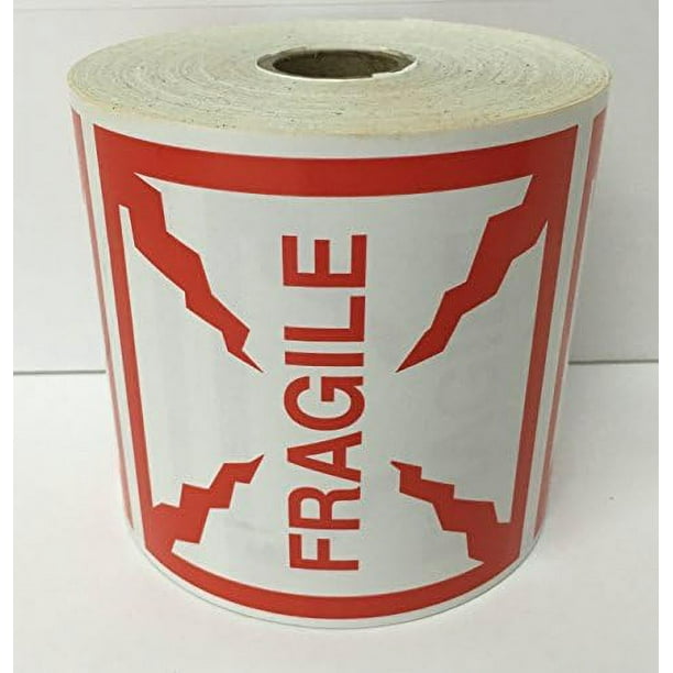 1 Roll 4x4 Fragile Special Handling Shipping Mailing Stickers with 500