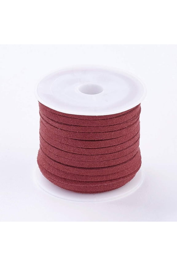 1 Roll 5.46 Yards(5m) 3x1.5mm Flat Faux Suede Cord Bead Thread 3x1.5mm Red Flat Faux Suede Cord Faux Suede Lace Stringing Materials for DIY Bracelets Necklace Beading Jewelry Making and Crafts