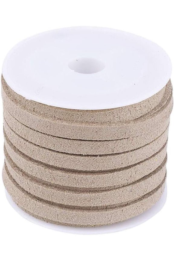 1 Roll 5.46 Yards(5m) 4x1.5mm Faux Suede Cord Bead Thread Faux Suede Cord Faux Suede Lace Stringing Materials for DIY Bracelets Necklace Beading Jewelry Making and Crafts
