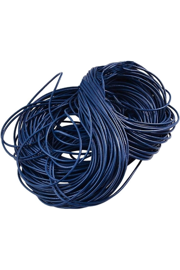 1 Roll 5 Yards Real Leather Cord 1.5mm Genuine Cowhide Leather Rope DIY Craft String for Necklace Bracelet Jewelry Making Key Chain Pet Chain Blue