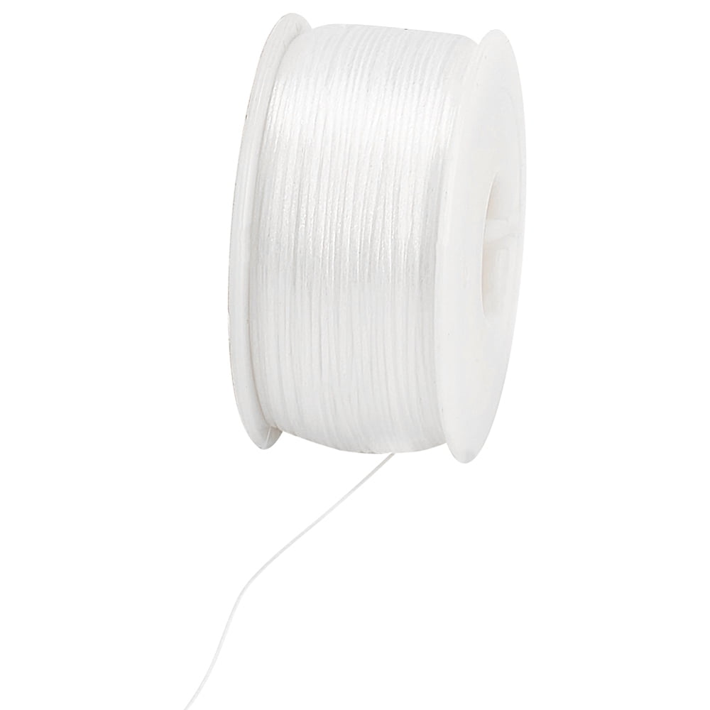 1 Roll 50 Yards Nylon Thread for Seed Beads with Plastic Spools White 0 ...