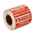 [1 Roll, 500 Labels] 2" x 3" Fragile Stickers Handle with Care Warning