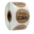 thumbnail image 1 of 1 Roll of 500PCS Kraft Paper Round Shape Mail Gift Label Sticker Self-adhesive Gift Wrapping Sticker Creative Letters Printed Sealing Sticker for Home Shop Cafe, 1 of 6
