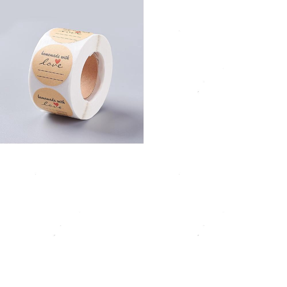 1 Roll 500Pcs 1.5 Inch Thank You Stickers Self-Adhesive Kraft Paper ...