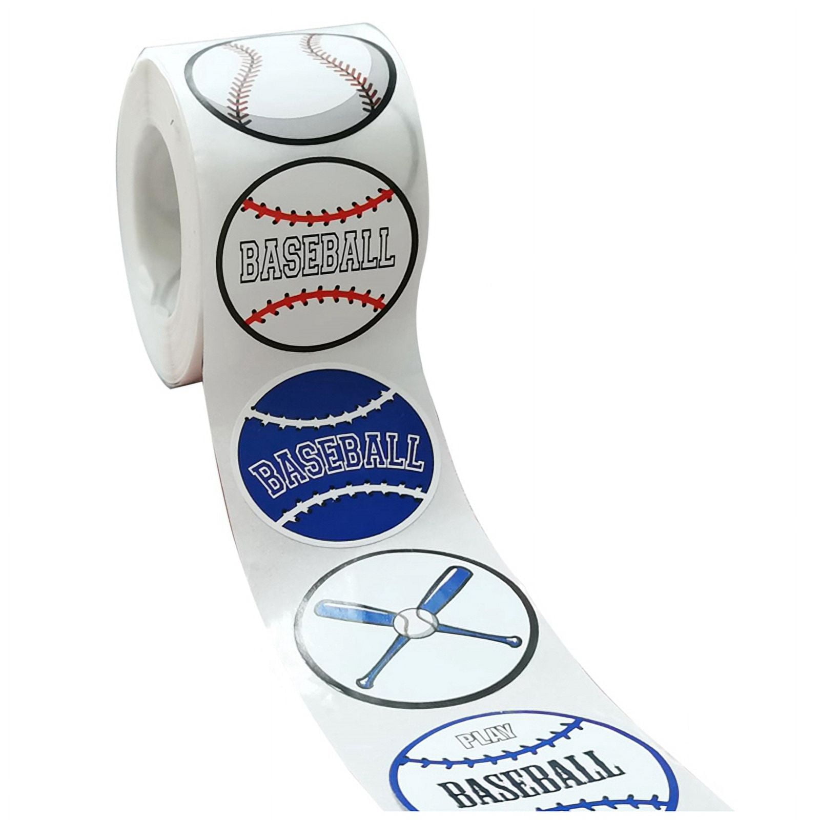 1 Roll/500Pcs Baseball Stickers 1.5inch Labels Roll for Party Supplies ...