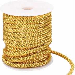 1 Roll 59 Feet 5mm Golden Decorative Twine Rope Graduation Honor Cord 3 Ply Nylon Silk Trim Xmas Thread String Satin Cord